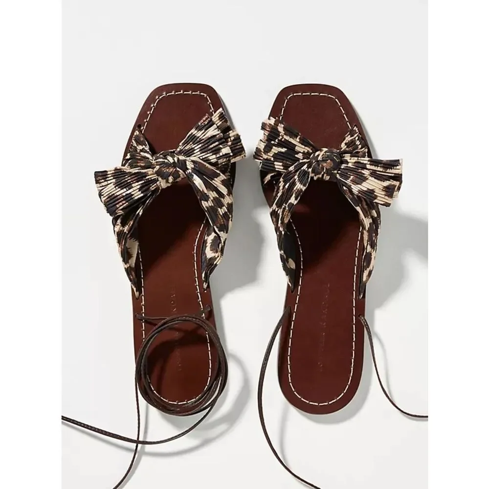 Loeffler Randall Peony Sandals in Leopard Print